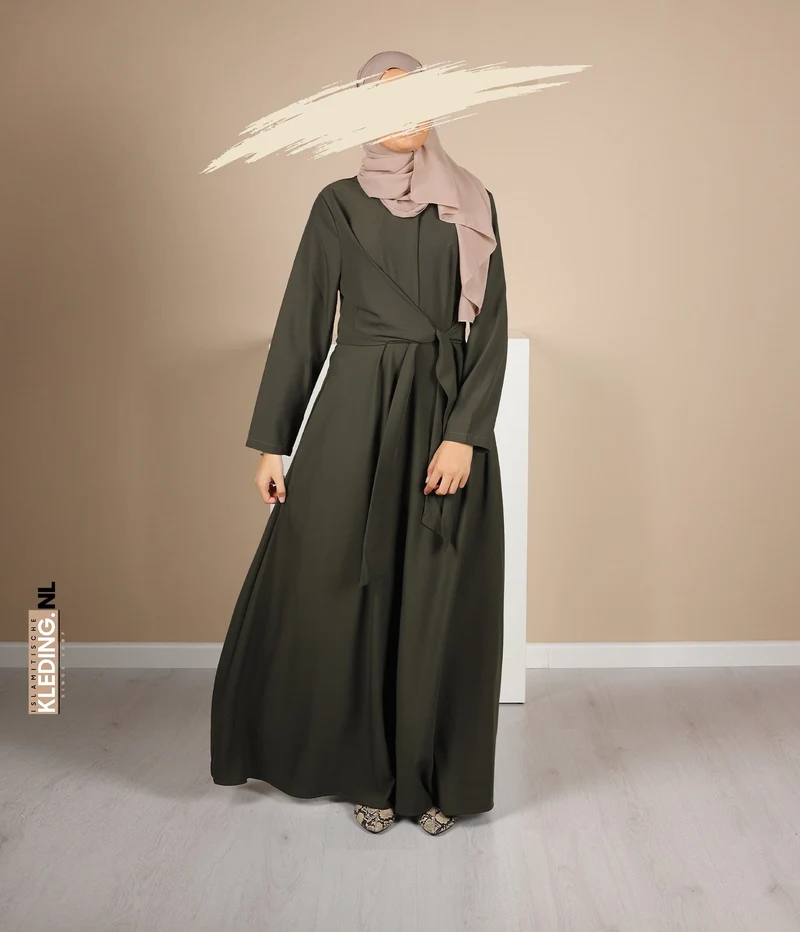 A-Linie Abaya Houda - Armeegrün