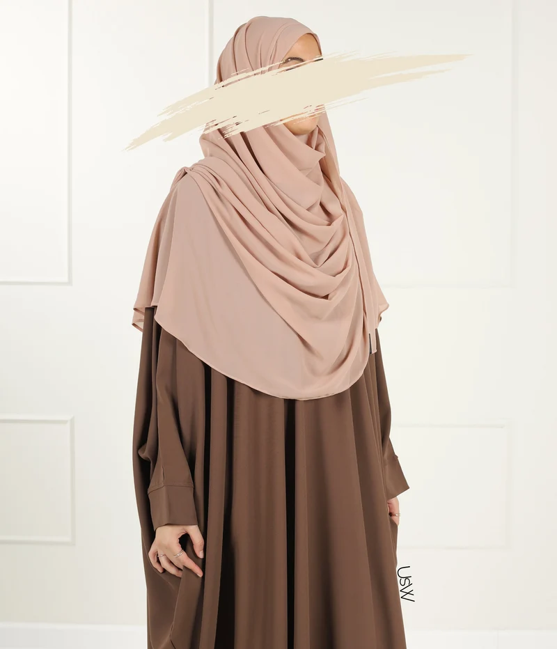 Vollständiger Sofort-Hijab XXL - Blasser Pfirsich