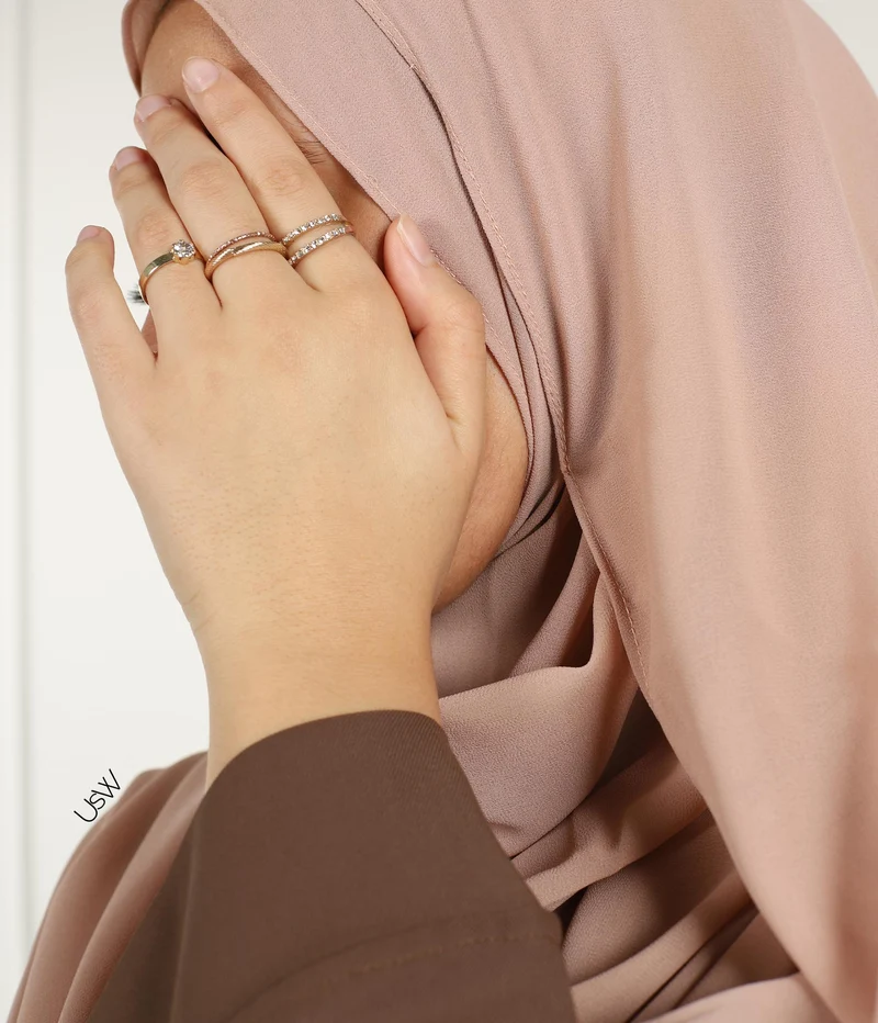 Vollständiger Sofort-Hijab XXL - Blasser Pfirsich