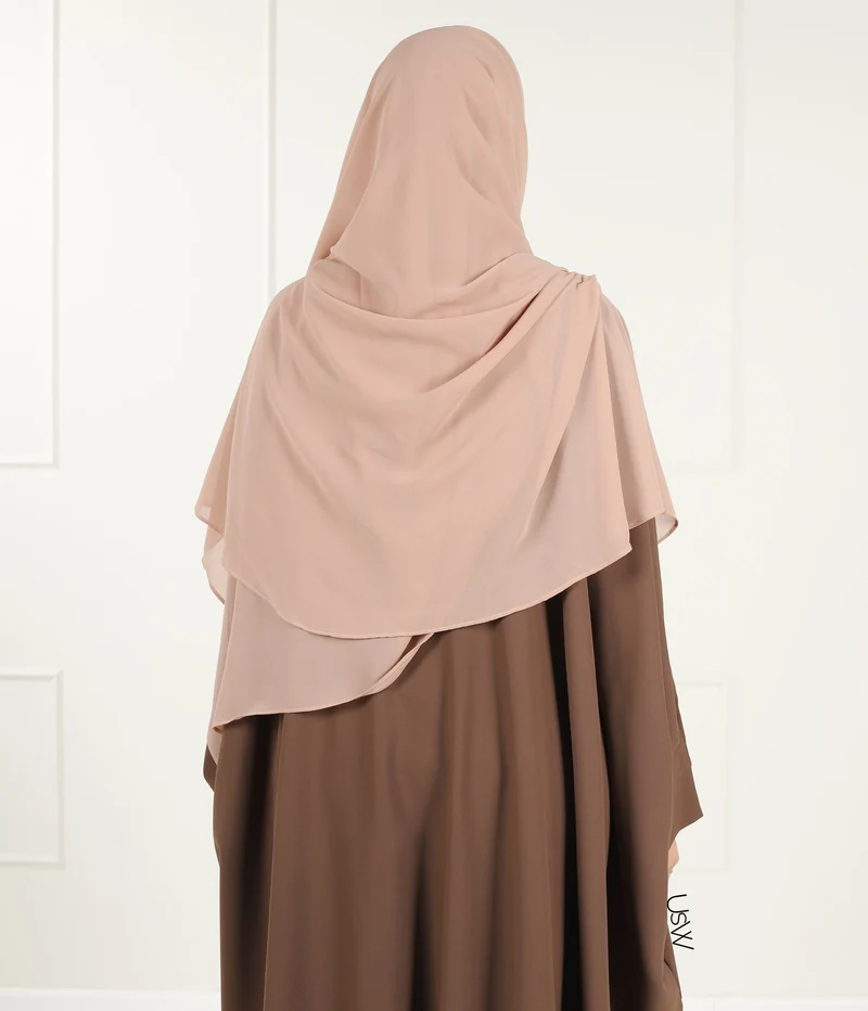 Vollständiger Sofort-Hijab XXL - Blasser Pfirsich