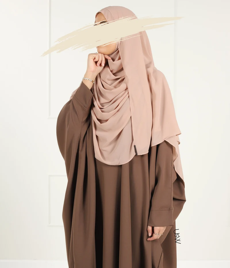Vollständiger Sofort-Hijab XXL - Blasser Pfirsich