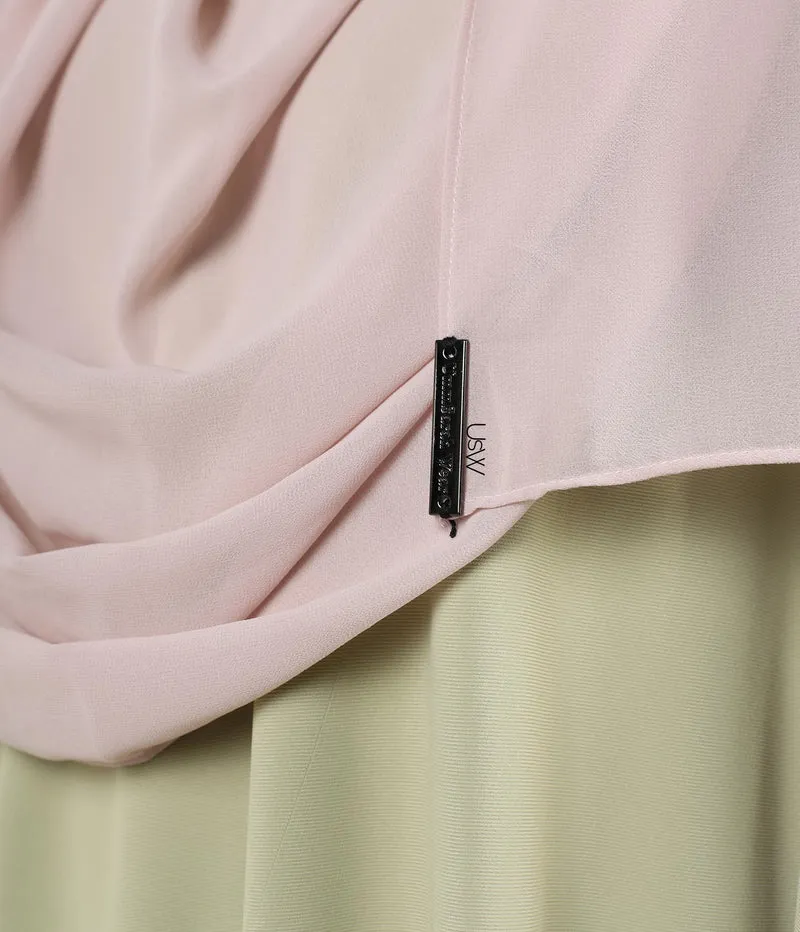 Vollständiger Sofort-Hijab XL - Rosa Spitze