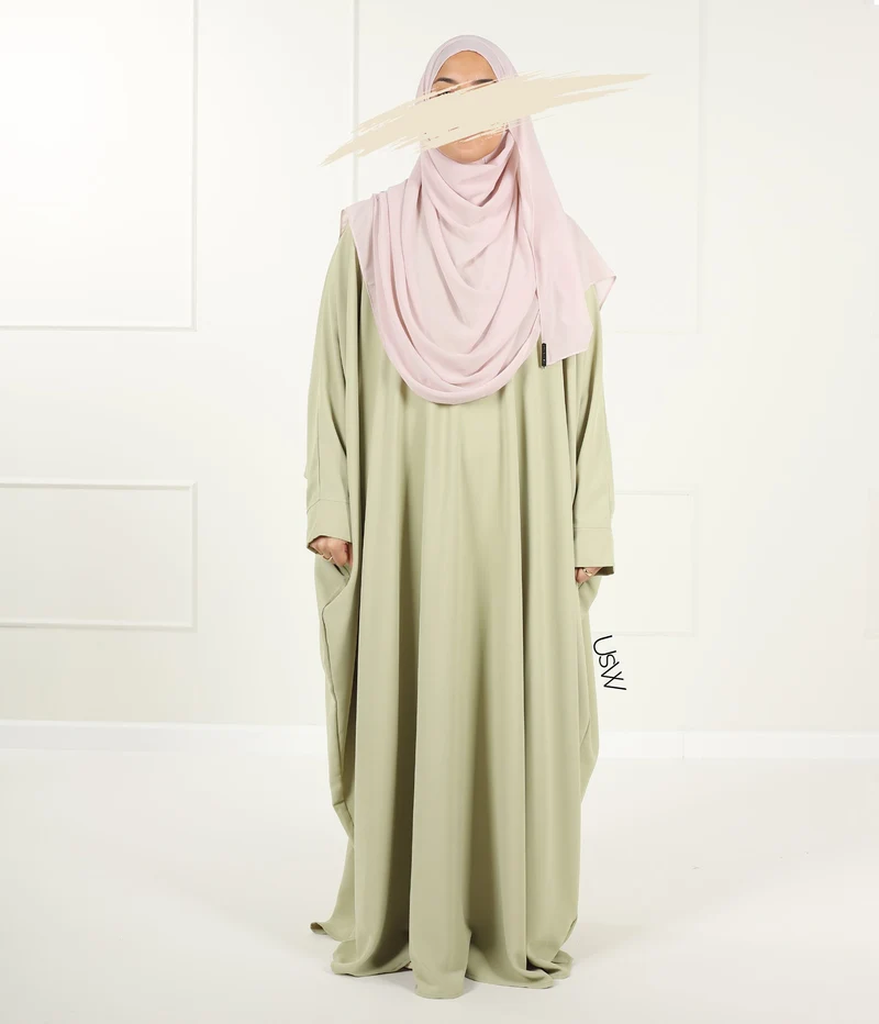 Vollständiger Sofort-Hijab XL - Rosa Spitze