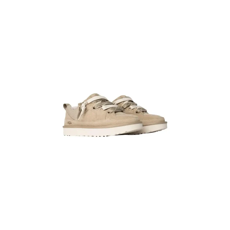 Ugg Damen Beige Wildleder Schnürschuhe Sneakers