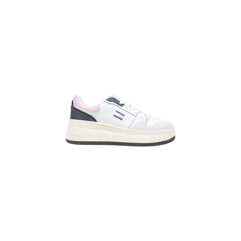 Tommy Hilfiger Frauen Sneakers Weiße Wildlederschnürsenkel