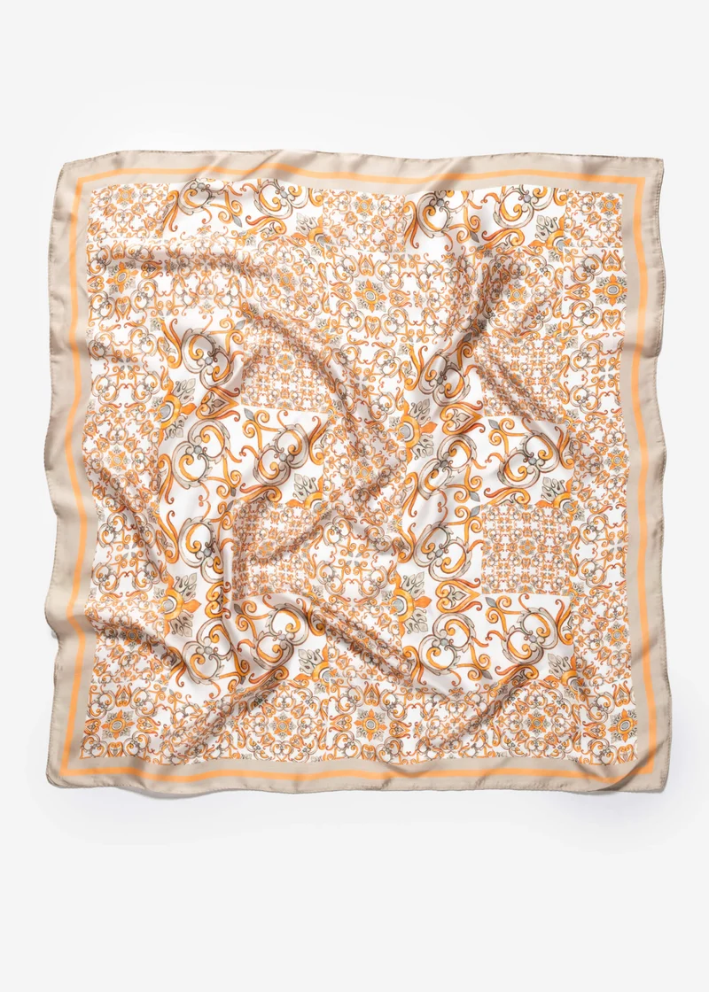 Halstuch mit Ornamentdesign - beige