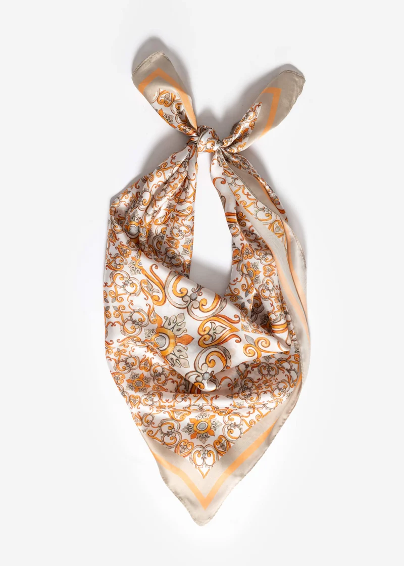 Halstuch mit Ornamentdesign - beige
