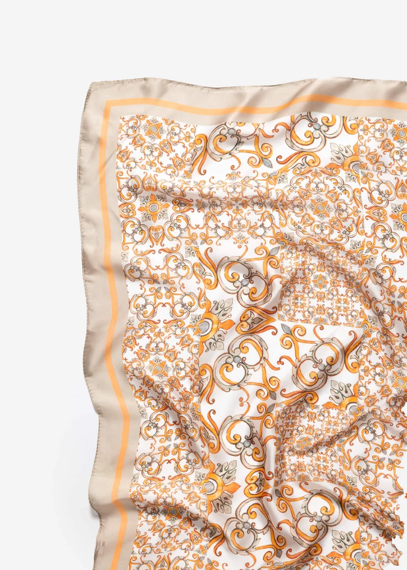 Halstuch mit Ornamentdesign - beige