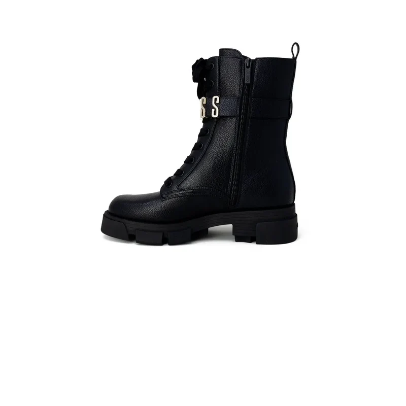 Guess Damen-Ankle-Top aus schwarzem Kunstleder Boots Größe 4,5