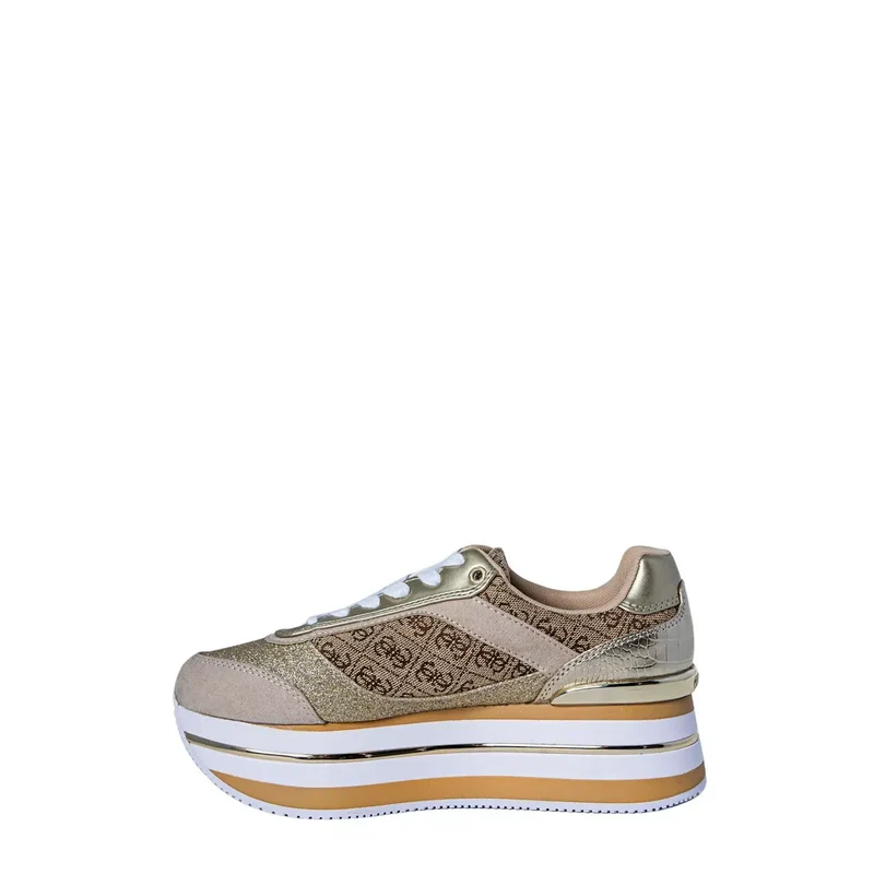 Guess Damen Beige Sneakers Sportlicher Slip-On aus Polyester