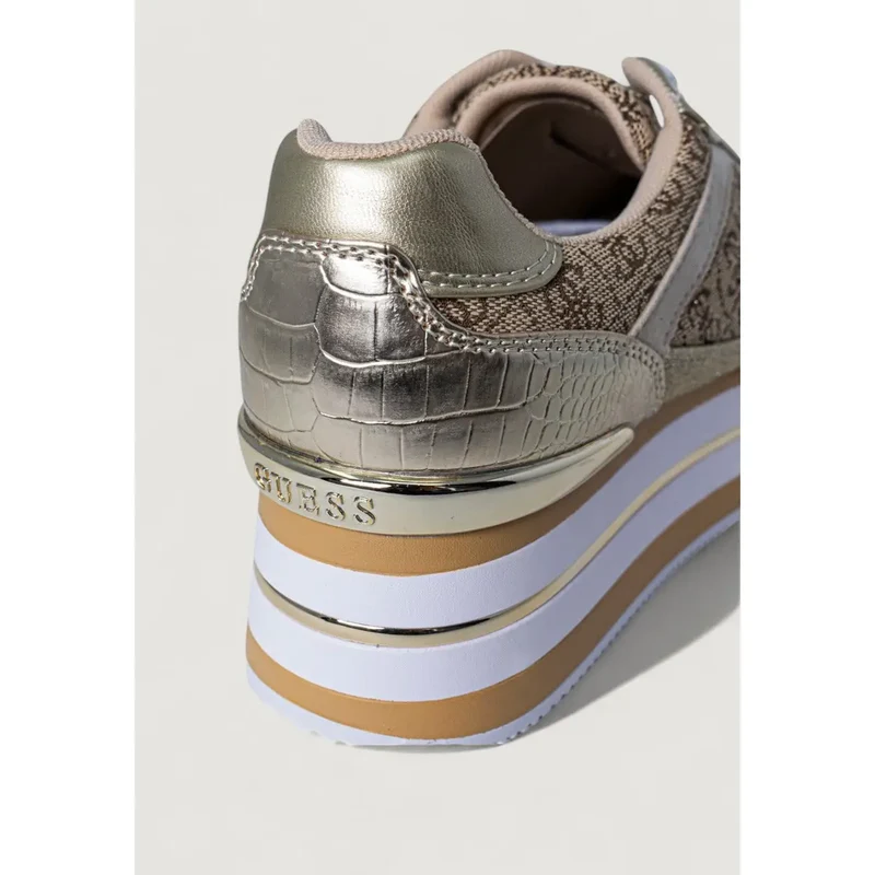 Guess Damen Beige Sneakers Sportlicher Slip-On aus Polyester