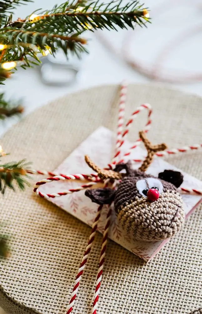 Geschenkanhänger Rentier (Häkelset)