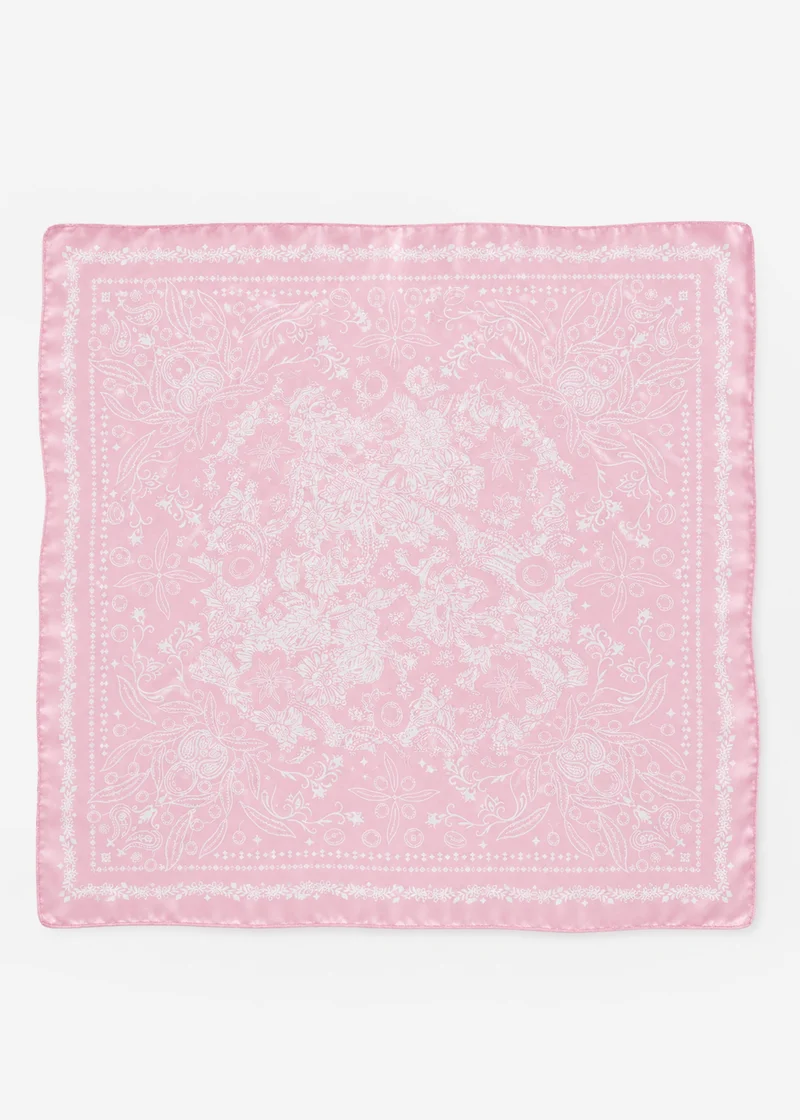 Halstuch mit Blütenprint - rosa