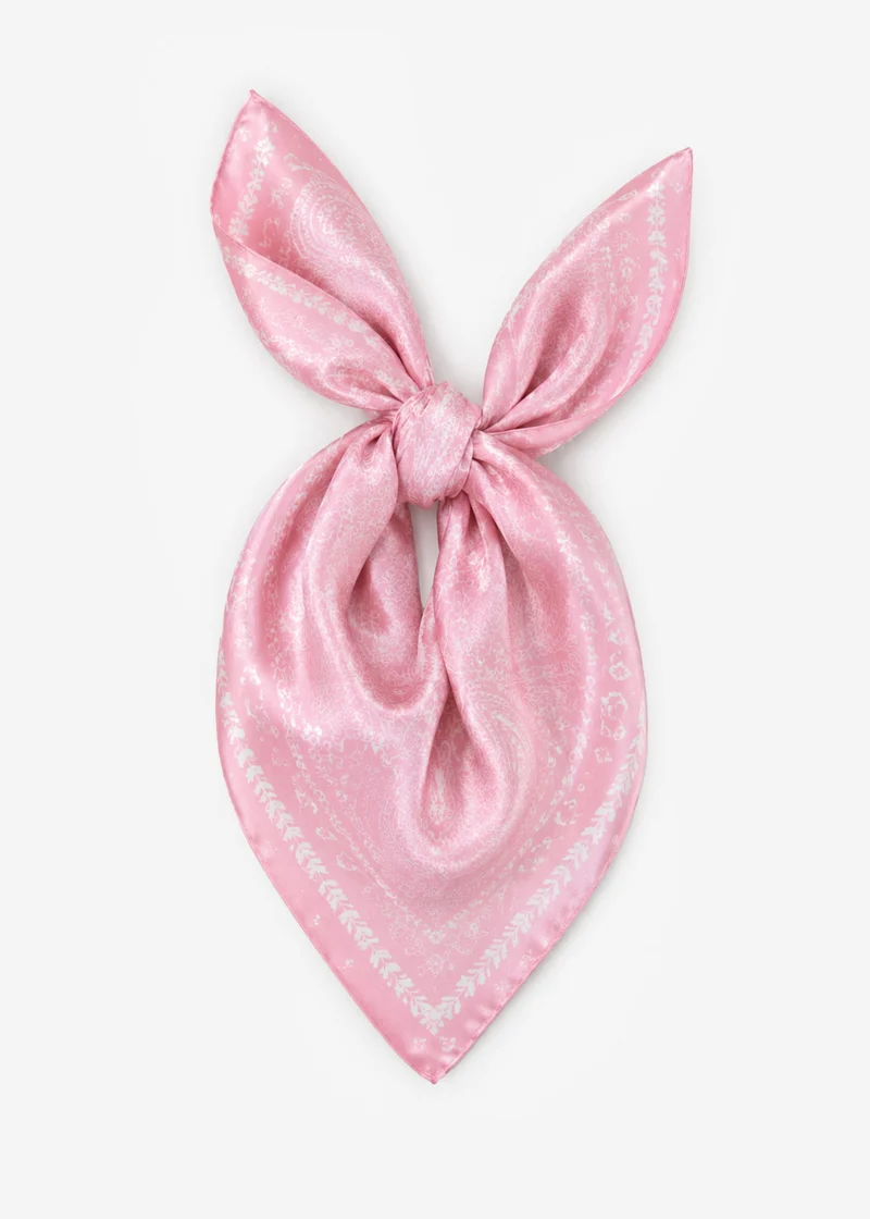 Halstuch mit Blütenprint - rosa