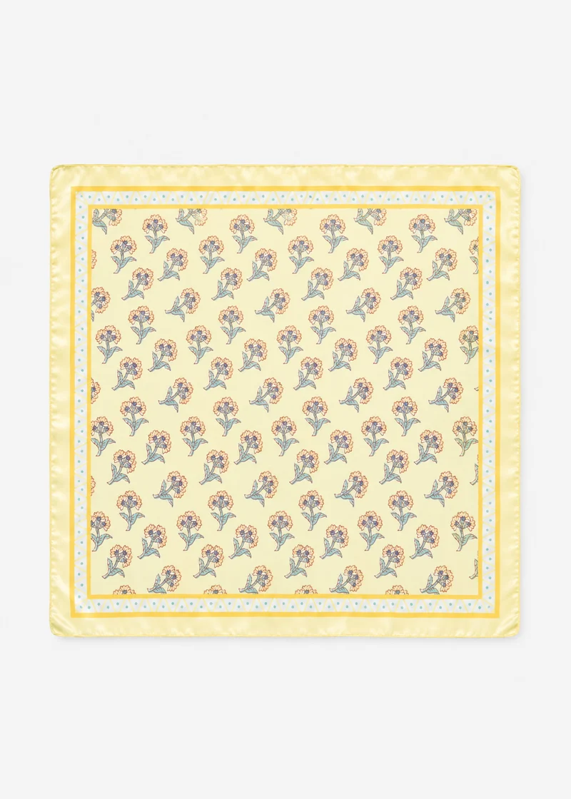 Halstuch mit Blümchen-Print - gelb