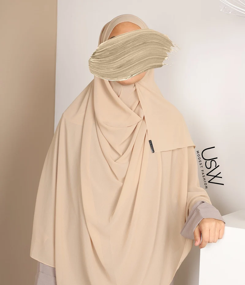 Vollständiger Sofort-Hijab XXL - Nackt