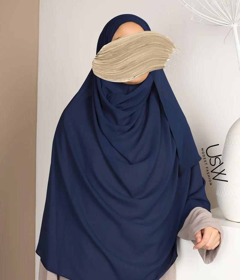 Vollständiger Sofort-Hijab XXL - Jeansstoff