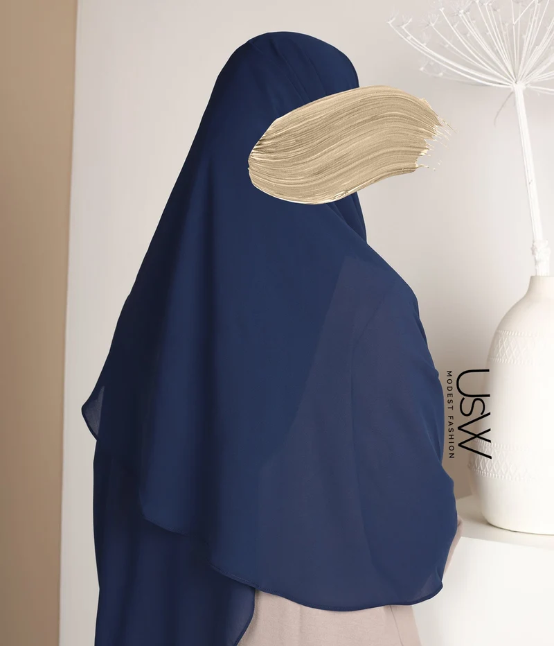 Vollständiger Sofort-Hijab XXL - Jeansstoff