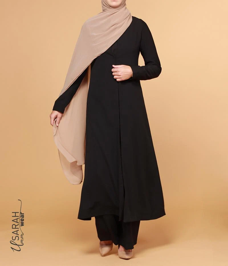 Minimalistische lange Jacke Noir