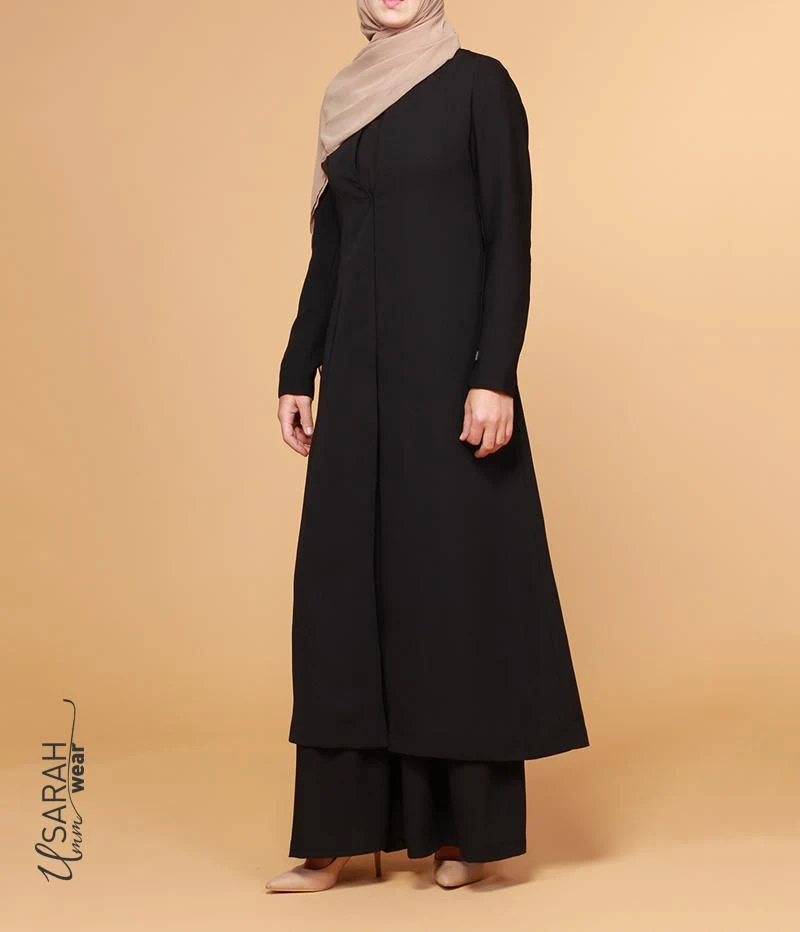 Minimalistische lange Jacke Noir