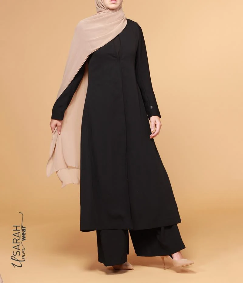 Minimalistische lange Jacke Noir
