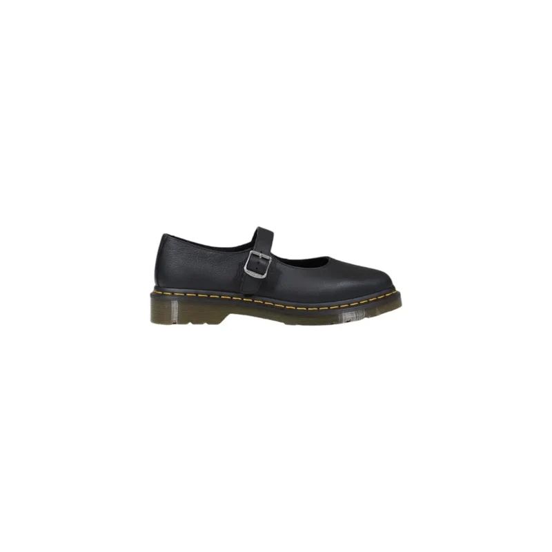 Dr. Martens Damen-Slipper aus schwarzem Leder mit Schnalle