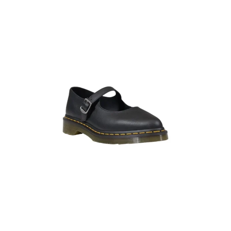 Dr. Martens Damen-Slipper aus schwarzem Leder mit Schnalle