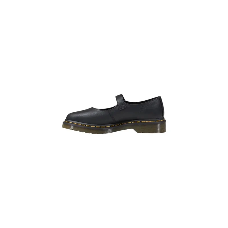 Dr. Martens Damen-Slipper aus schwarzem Leder mit Schnalle
