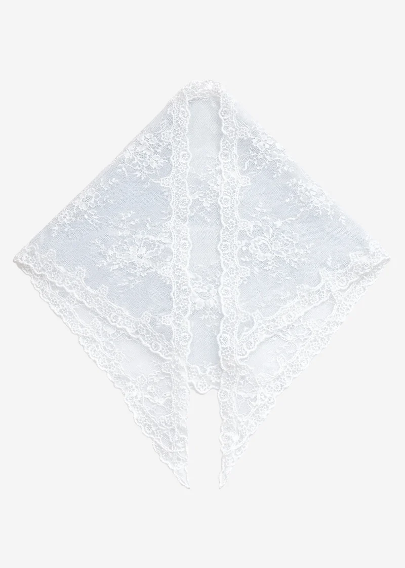 Dreieckstuch aus Spitze - offwhite