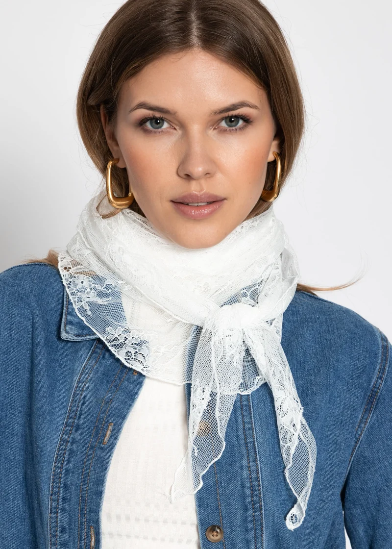 Dreieckstuch aus Spitze - offwhite
