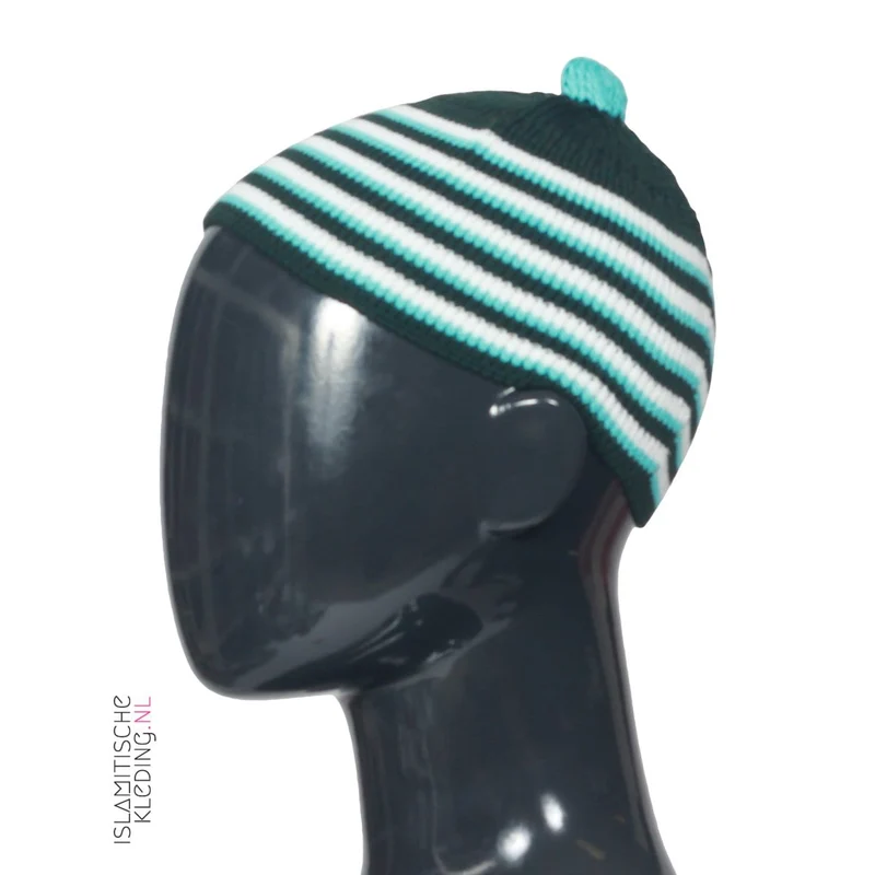 Kufi Kids Bilal Dunkelgrün L-Blau