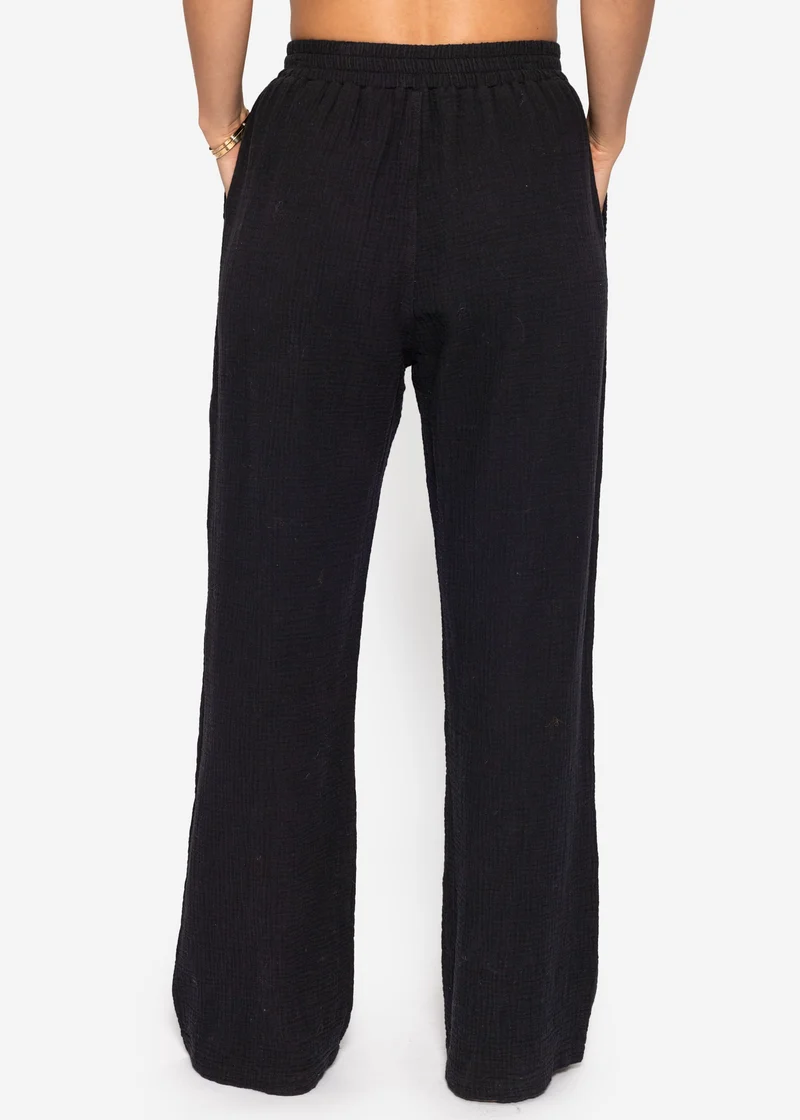 Musselin Hose - schwarz