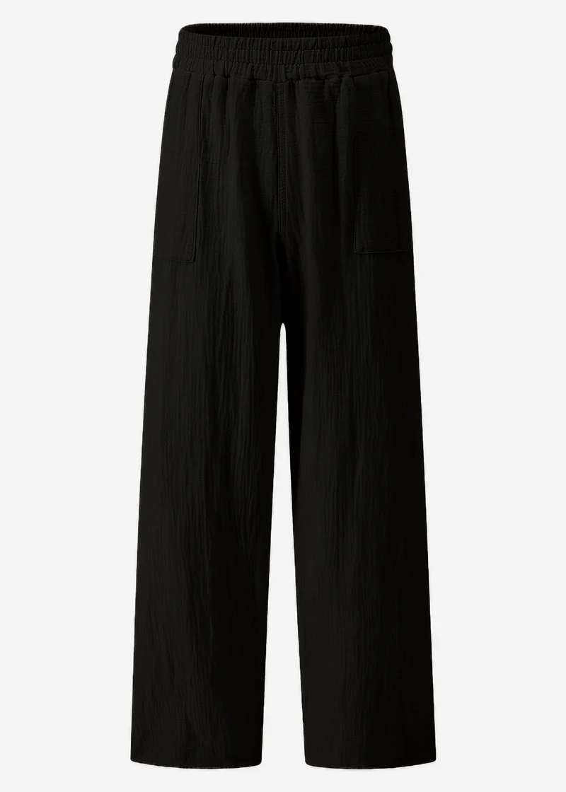 Musselin Hose - schwarz