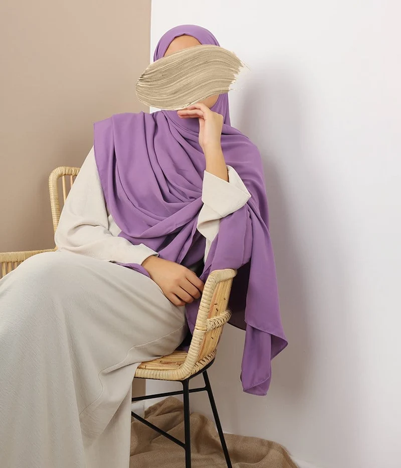 Hijab XXL HQ Chiffon 125*200 - Reine Orchidee