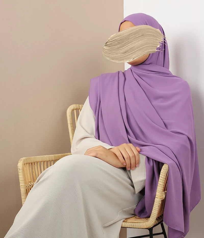 Hijab XXL HQ Chiffon 125*200 - Reine Orchidee