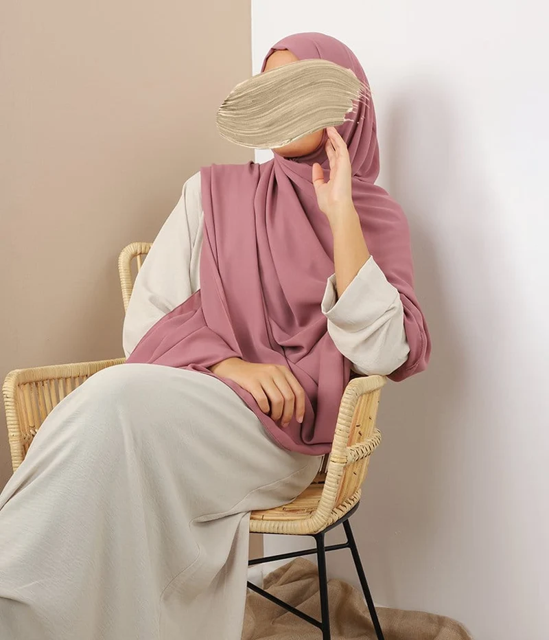 Hijab XXL Hochwertiger Chiffon 125*200 - Rosette