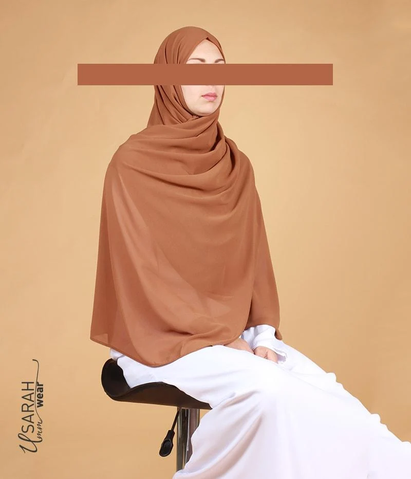 Maxi Stretch Chiffon - Hellbraun