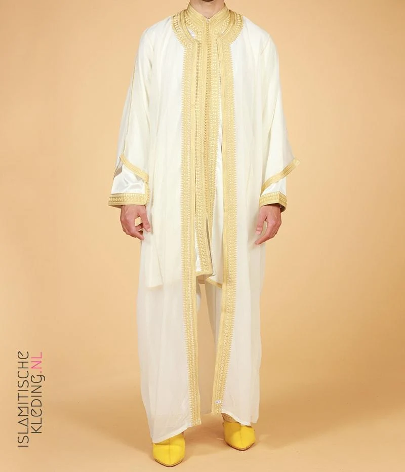 Dreiteiliges Bräutigam Set Creme Gold