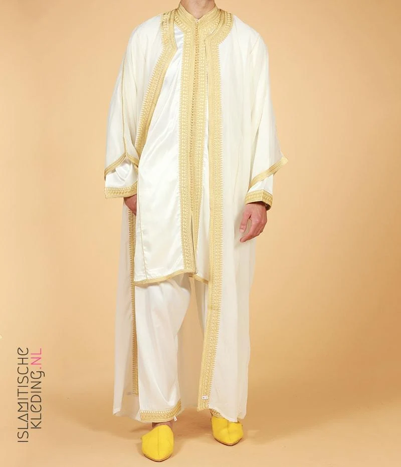 Dreiteiliges Bräutigam Set Creme Gold