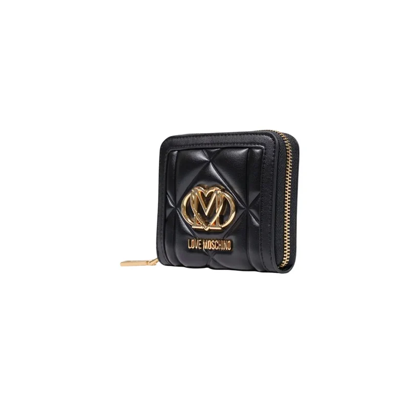 Love Moschino Damen-Geldbörse Schwarz aus Polyurethan W13xH9xL3