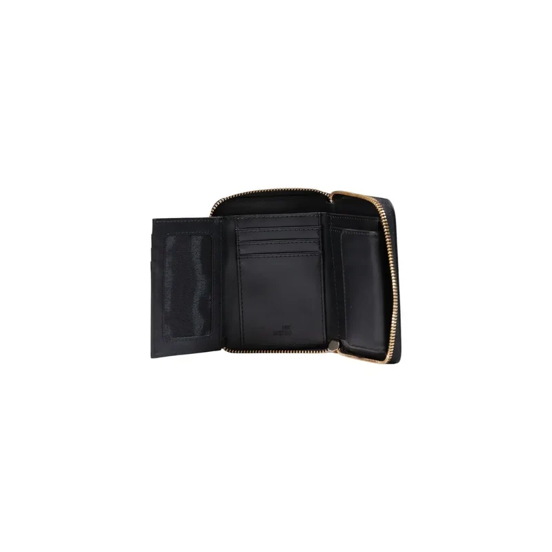 Love Moschino Damen-Geldbörse Schwarz aus Polyurethan W13xH9xL3