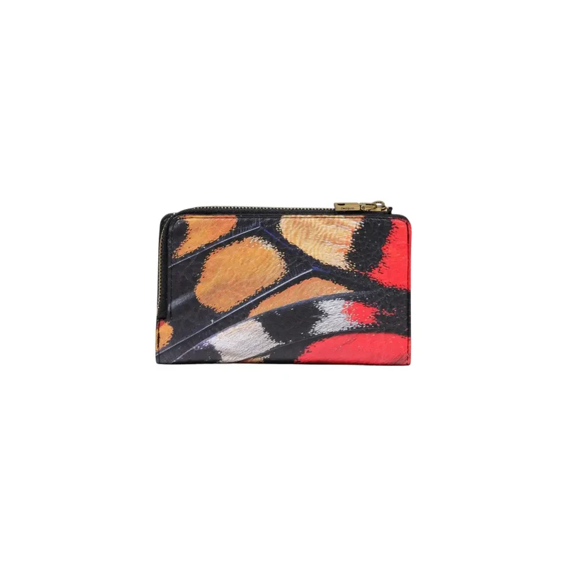 Damenbörse Desigual Schwarz Reißverschluss Knopf Klein W16 cm