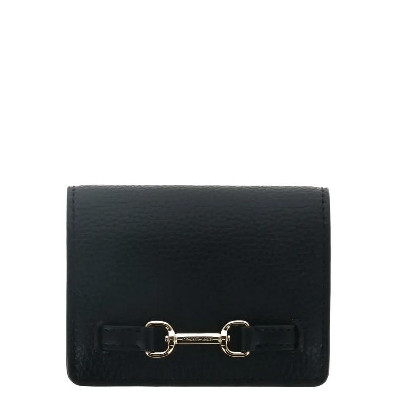 Michael Kors Damen Geldbörse Schwarz mit Druckknöpfen im Taschenfach 10,5x8x3