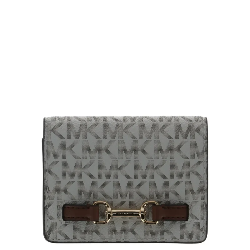 Michael Kors Damen Geldbörse Beige mit Knopf-Tasche 10,5×8×3