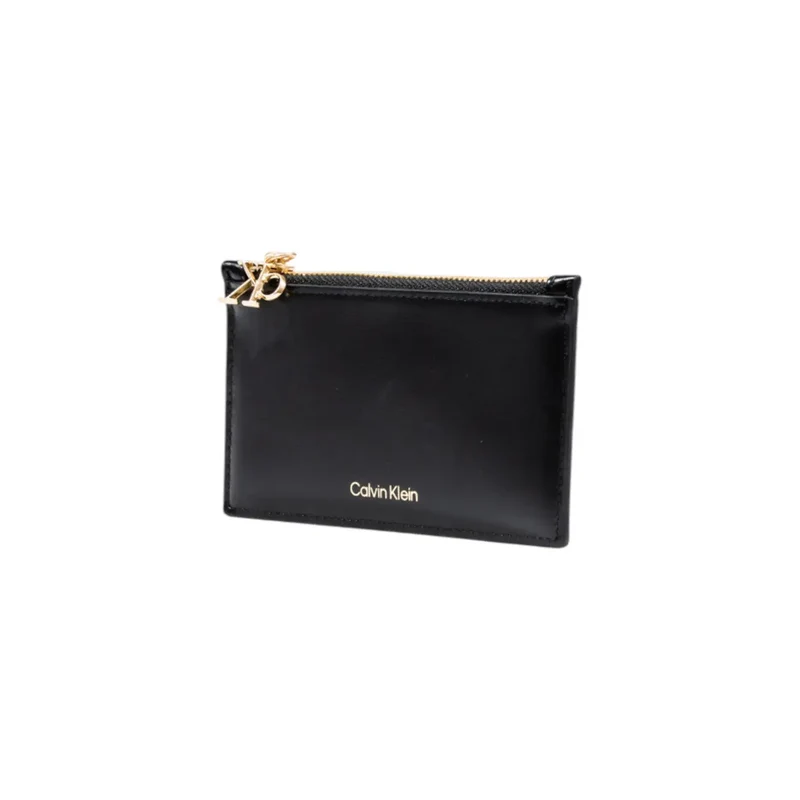 Calvin Klein Damen Geldbörse Schwarz aus Kunstleder mit Reißverschluss, 13 x 8 x 0,2