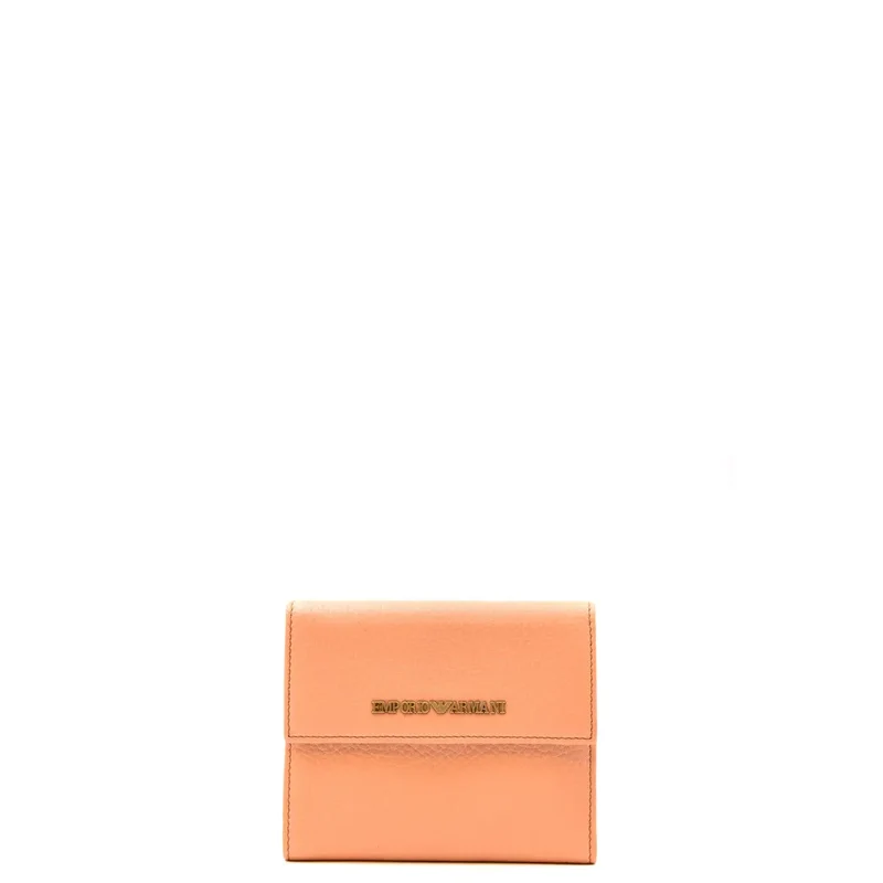 Emporio Armani Damen-Lederportemonnaie in Koralle mit Fächern