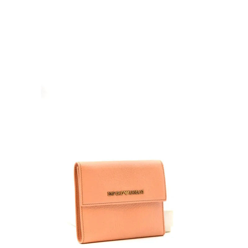 Emporio Armani Damen-Lederportemonnaie in Koralle mit Fächern