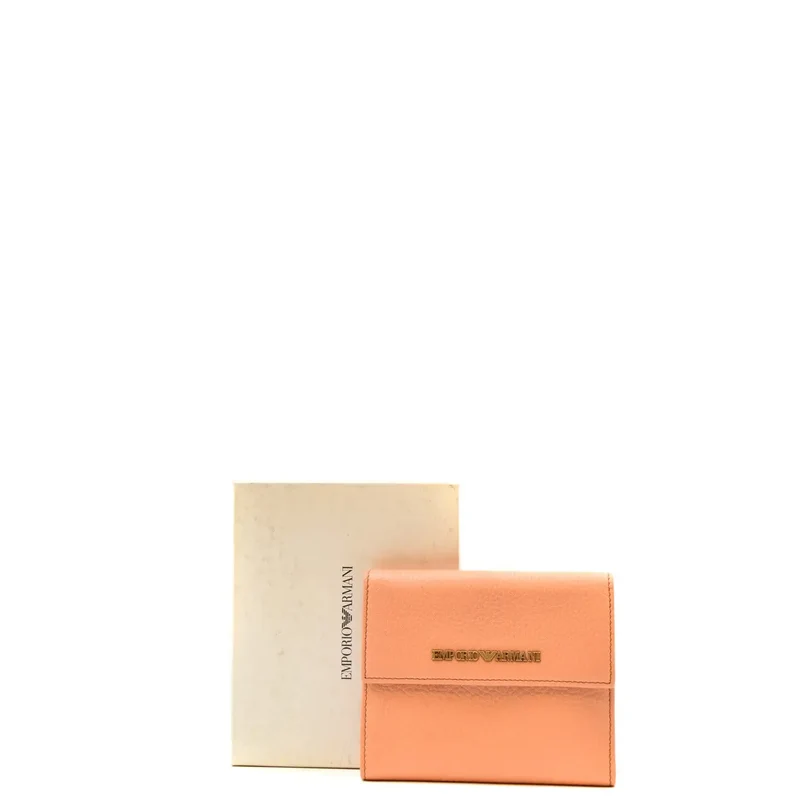 Emporio Armani Damen-Lederportemonnaie in Koralle mit Fächern