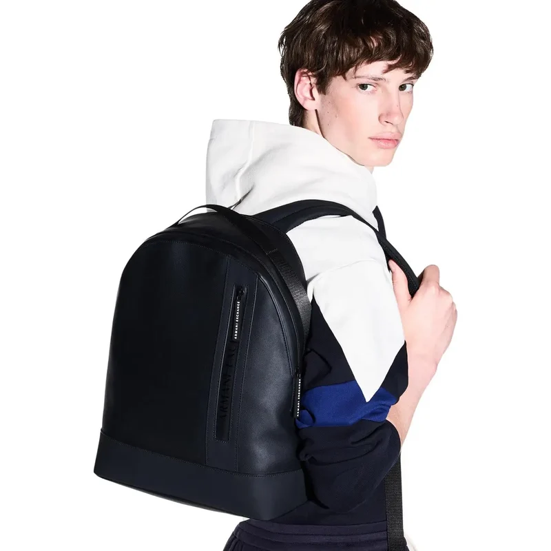 Armani Exchange Herren Rucksack aus schwarzem Polyester W31 H40 L12,5