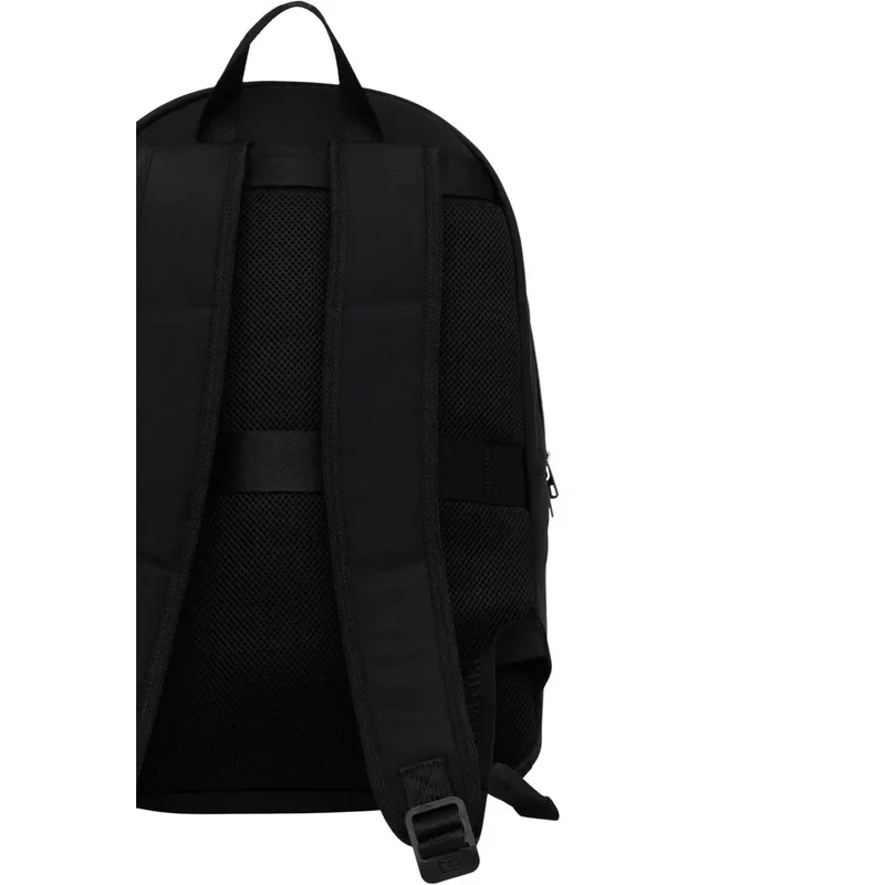 Tommy Hilfiger Herren Rucksack aus Repreve, schwarz, Reißverschlusstaschen, 15 cm